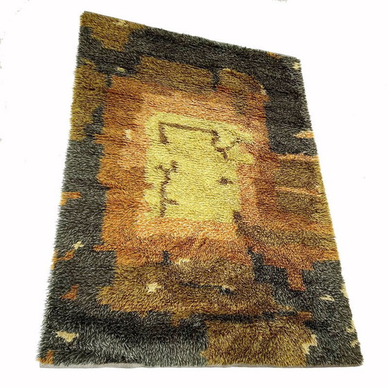 Image 1 of Tappeto vintage Rya in lana multicolore a pelo lungo, Svezia anni '60