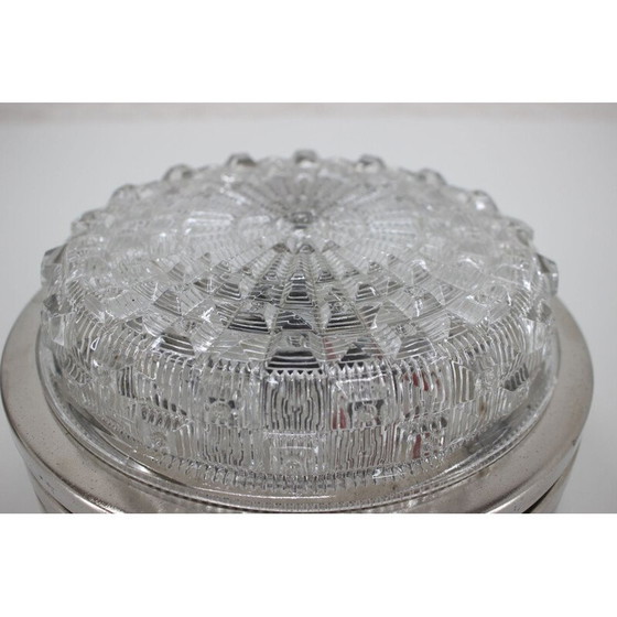 Image 1 of Vintage chrome and glass wall lamp by Pokrok Žilina, Czechoslovakia 1970