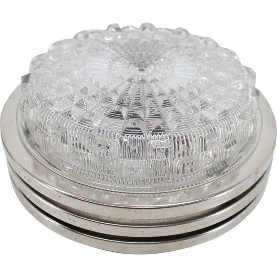 Image 1 of Vintage chrome and glass wall lamp by Pokrok Žilina, Czechoslovakia 1970