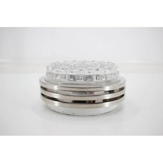 Image 1 of Vintage chrome and glass wall lamp by Pokrok Žilina, Czechoslovakia 1970