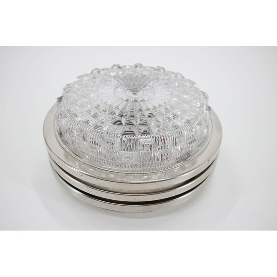 Image 1 of Vintage chrome and glass wall lamp by Pokrok Žilina, Czechoslovakia 1970