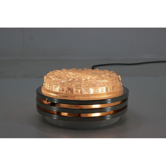 Image 1 of Vintage chrome and glass wall lamp by Pokrok Žilina, Czechoslovakia 1970