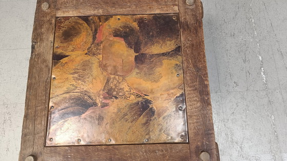 Image 1 of Vintage Copper Plated Brutalist Coffee Table, 1970S