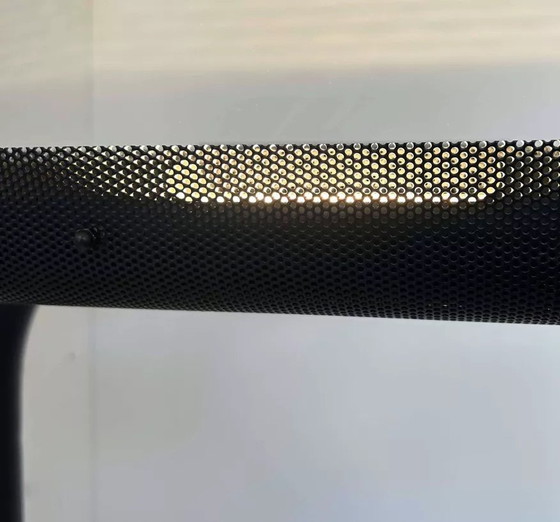 Image 1 of 2X Black And Perforated Tubular Metal Wall Lights By Parscot, France 1980
