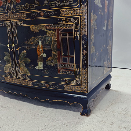 Image 1 of Chinese Wedding Cabinet In Black Lacquer