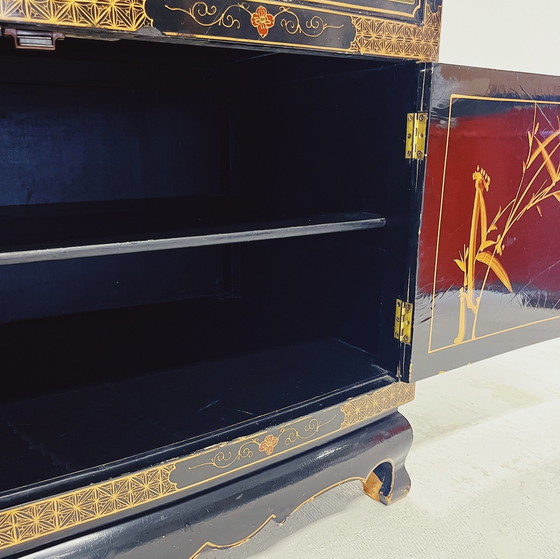 Image 1 of Chinese Wedding Cabinet In Black Lacquer