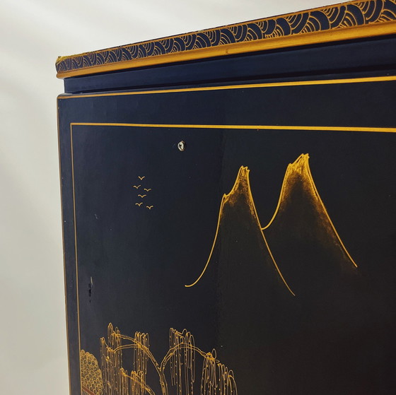 Image 1 of Chinese Wedding Cabinet In Black Lacquer