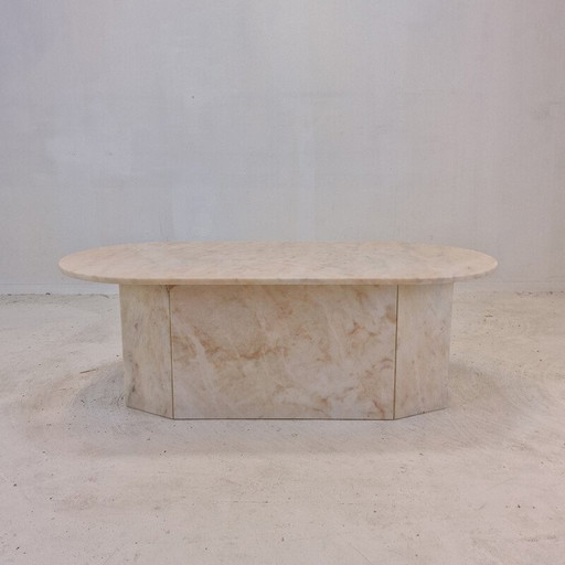 Vintage marble coffee table, Italy 1980