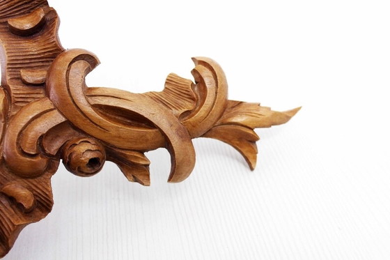 Image 1 of Carved wooden hand mirror