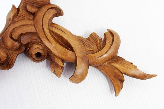 Image 1 of Carved wooden hand mirror