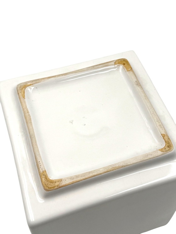 Image 1 of Studio Opi, White Space Age Mod. Ikebana A Vaso/Posacenere in ceramica, Gabbianelli Italia Ca. 1970