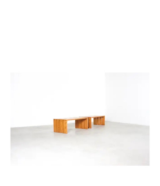 2x French pinewood benches