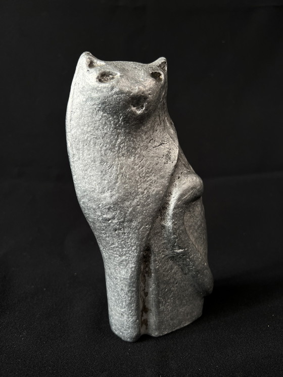 Image 1 of Gatto d'alluminio d'epoca, Willy Ceysens, anni '70, Belgio