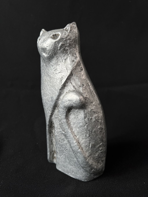 Vintage Cat From Aluminum, Willy Ceysens, 1970S, Belgium