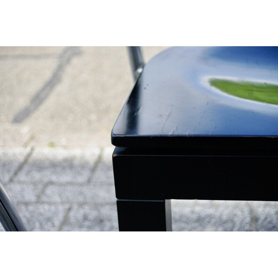 Image 1 of Pair of vintage Space Age chairs in chromed steel and lacquered beech, 1980