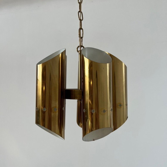 Image 1 of Vintage brass pendant lamp, Sweden 1980s