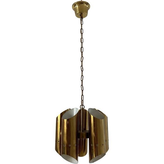 Image 1 of Vintage brass pendant lamp, Sweden 1980s