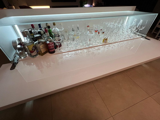 Image 1 of Sideboard Room Divider Corpus Tempered Glass With High Gloss Lacquered White Finish