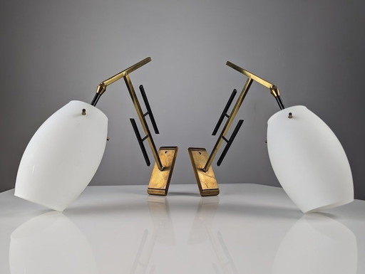 2X Stilnovo Wall Lights, Italy 1950S