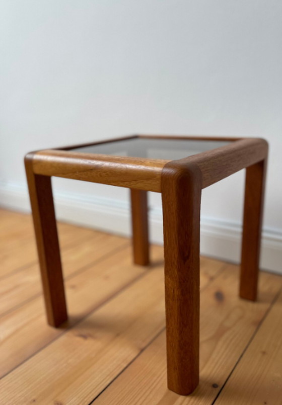 Image 1 of 60s oak Mid Century Design table plant  stand