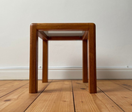 Image 1 of 60s oak Mid Century Design table plant  stand