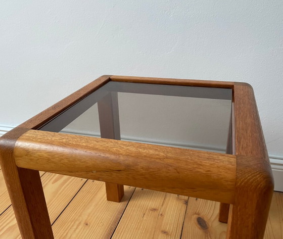 Image 1 of 60s oak Mid Century Design table plant  stand