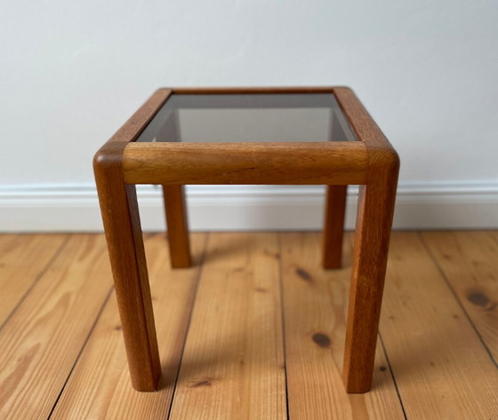 Image 1 of 60s oak Mid Century Design table plant  stand