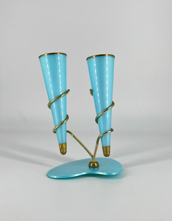 Image 1 of Vase en plastique au design Mid Century d'Allemagne 1950