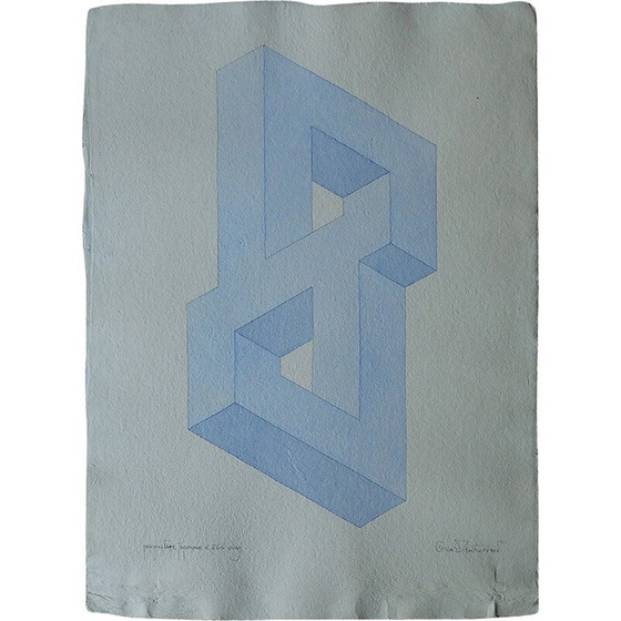 Image 1 of Dipinto d'epoca su carta di riso giapponese di Oscar Reutersvärd