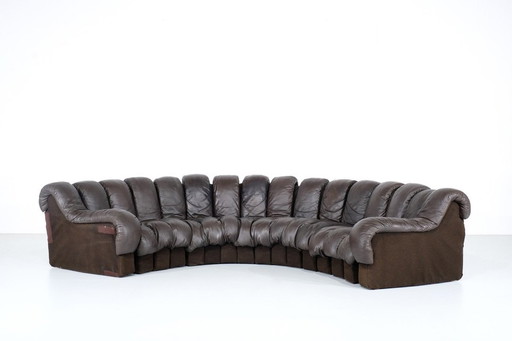 Non Stop Leather Sofa " Ds 600 " For De Sede, Switzerland 1970S.