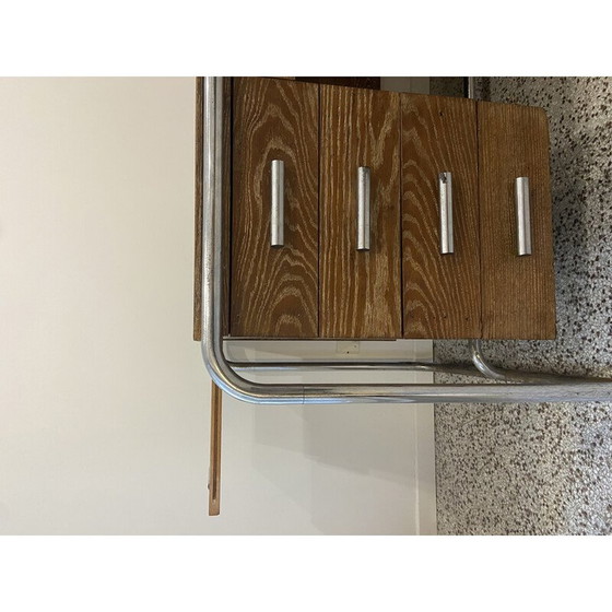 Image 1 of Vintage desk in stained oak and chrome by Marcel Breuer, 1930