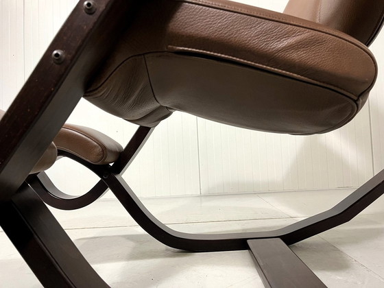 Image 1 of Peter Opsvik Leather Gravity Balance Armchair For Stokke 1980