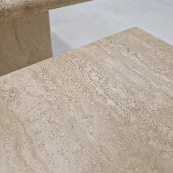 Image 1 of Set of 3 vintage travertine coffee tables, Italy 1980