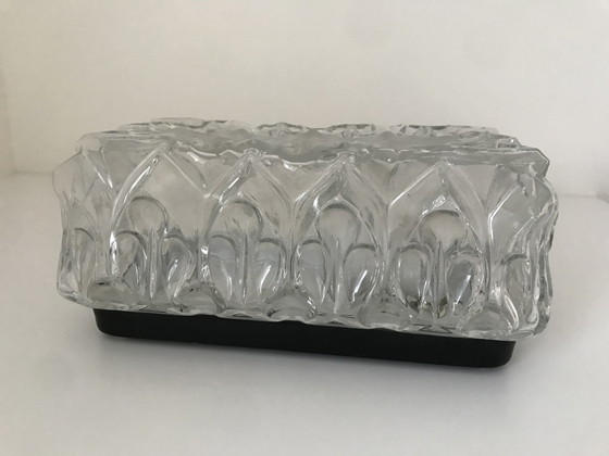 Image 1 of Vintage Ice Glass Ceiling Lamp Glass Ceiling Lamp Wall Lamp '60