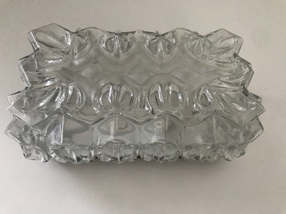 Image 1 of Vintage Ice Glass Ceiling Lamp Glass Ceiling Lamp Wall Lamp '60