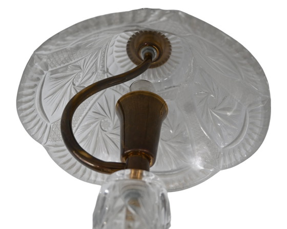 Image 1 of Lampe de table vintage Bohème en cristal avec champignon