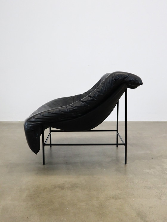 Image 1 of Vintage 80S Butterfly Chair Black Leather Gerard Van Den Berg Montis