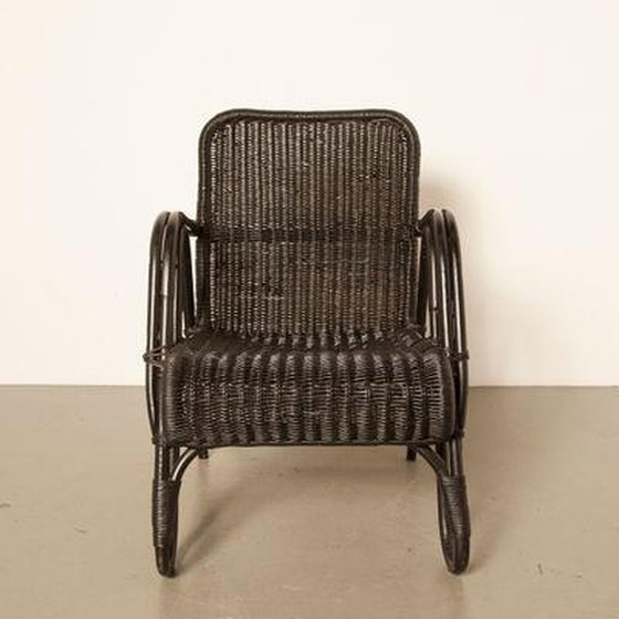 Image 1 of Zwarte Rotan Fauteuil