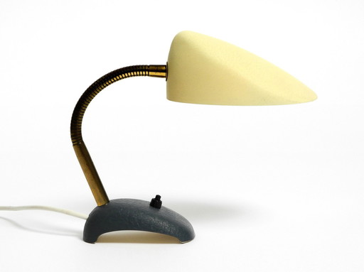 Beautiful Small 1950S Table Lamp With Metal Gooseneck By Gebrüder Cosack Germany