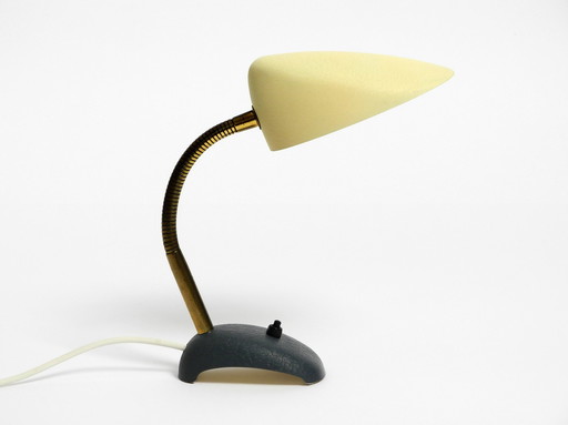 Beautiful Small 1950S Table Lamp With Metal Gooseneck By Gebrüder Cosack Germany