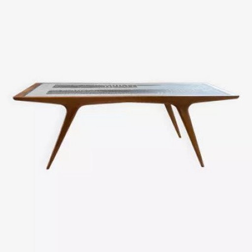 Berthold Muller Massive Wood and Ceramic Coffee Table