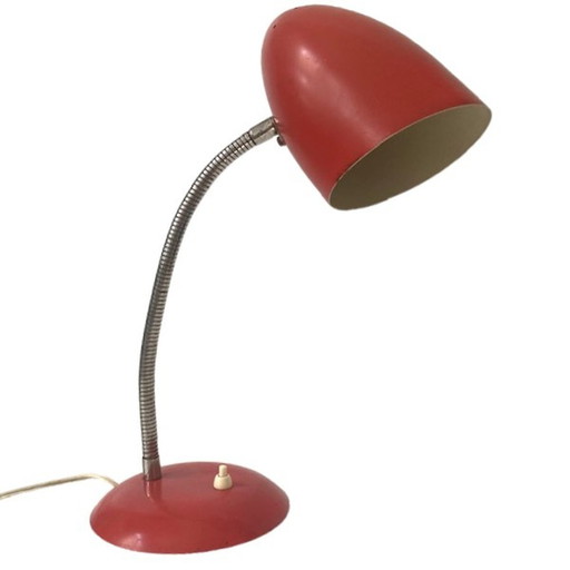 Lampada da scrivania retrò rossa e rosa vintage anni '50
