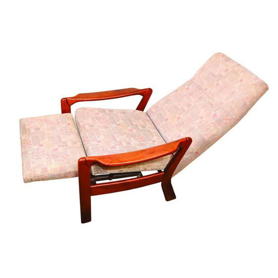 Image 1 of Danish vintage recliner armchair with folding footrest, 1960s