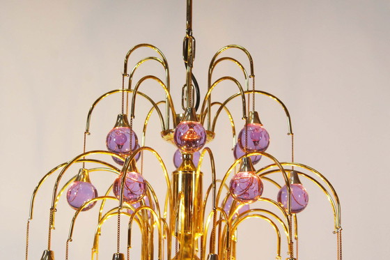 Image 1 of Lampada a sospensione vintage in ottone italiano