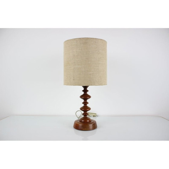 Image 1 of Vintage wooden table lamp by Antonín Hepnar, Czech 1970