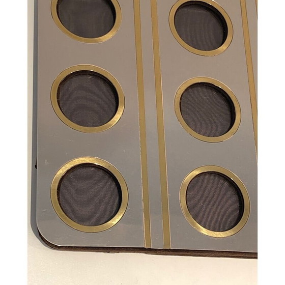 Image 1 of Vintage photo frame in brushed metal and brass, France 1970