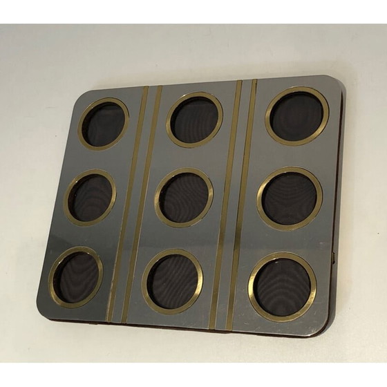 Image 1 of Vintage photo frame in brushed metal and brass, France 1970