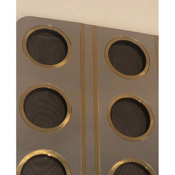 Image 1 of Vintage photo frame in brushed metal and brass, France 1970