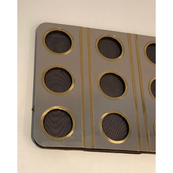 Image 1 of Vintage photo frame in brushed metal and brass, France 1970