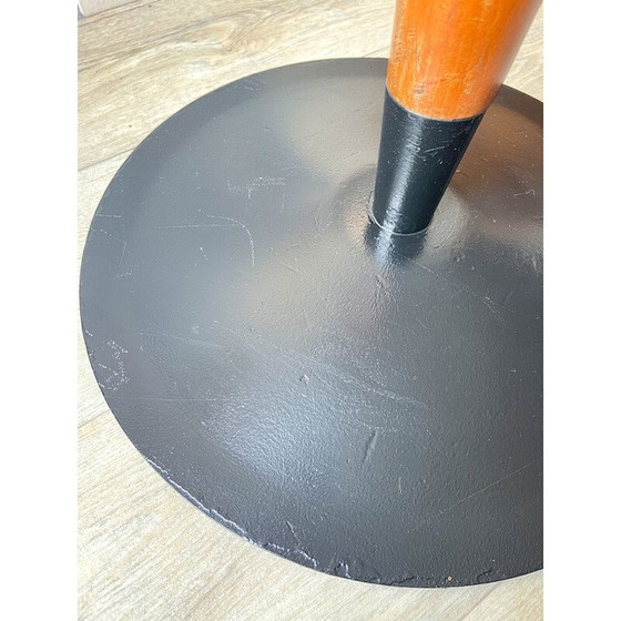 Image 1 of Vintage round mushroom table in wood and glass, 1970
